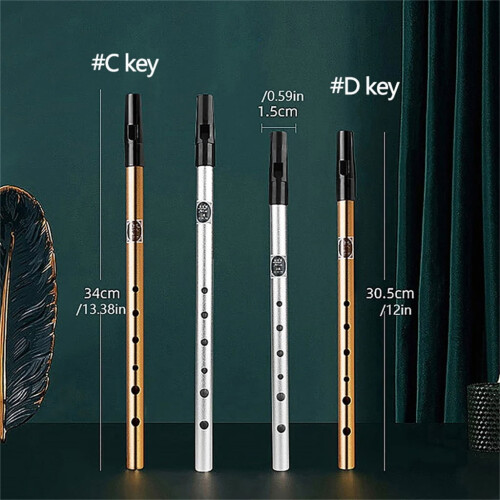 Irish tin whistle metal 6-hole flute 2