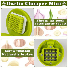 Garlic Press, Garlic Masher with Peeler and Cleaning Brush, Chopper Kitchen Tools 2-Pack