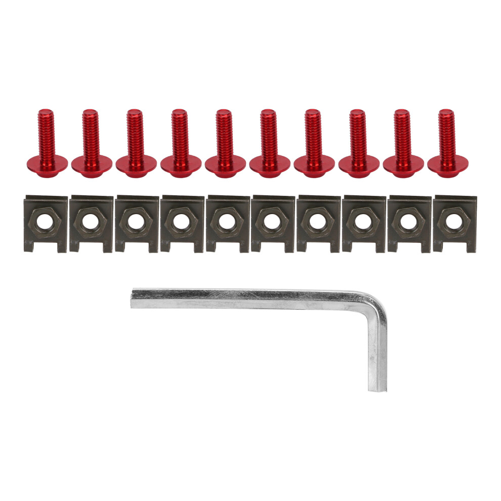 Aluminum M6 Motorcycle Fairing Windscreen Bolt Kit Red 4241390788475