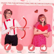 Cupid Costume Women Kit with Bow&Arrow, Earrings , Gloves,Heart Headband, Sunglasses, and Stockings A