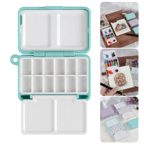 Watercolor Paint Palette Folding Case with 12 Wells 1