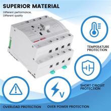 EARU ATS Dual Power Automatic Transfer 4P 63A Emergency Power Automatic Transfer 220V 4P 2PCS Power Grid
