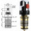 Macaron Chrome Plated Solid Brass Thermostatic Replacement Cartridge for Bath and Shower Mixer 3