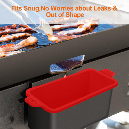 (red) Silicone Grease Cup Liners, Dishwasher Safe & Durable