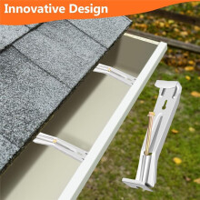 10-Pack Hidden Gutter Hooks with Rust-Proof Screws and Clips for 5 Inch K-Type Aluminum Gutters, Repair Sagging Gutters