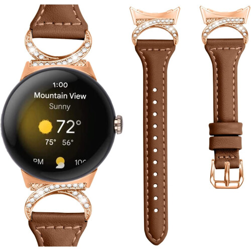 Δερμάτινο λουράκι ρολογιού συμβατό με Google Pixel Watch3 (41mm), Pixel Watch2 – Γνήσιο, κομψό, 1