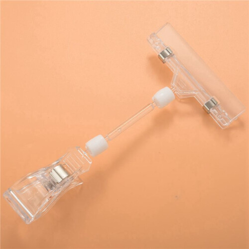 6X 6.5 Inch Height Transparent Plastic Double Clips Adjustable  Sign Card Display Holder