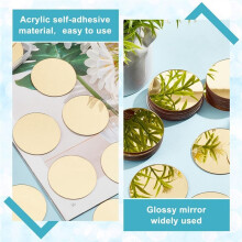 50 Pcs  Acrylic Mirror Tiles, 2 Inch Self Adhesive Flat Round Mirror Stickers Mosaic Tiles Mosaic Mirror Sheets