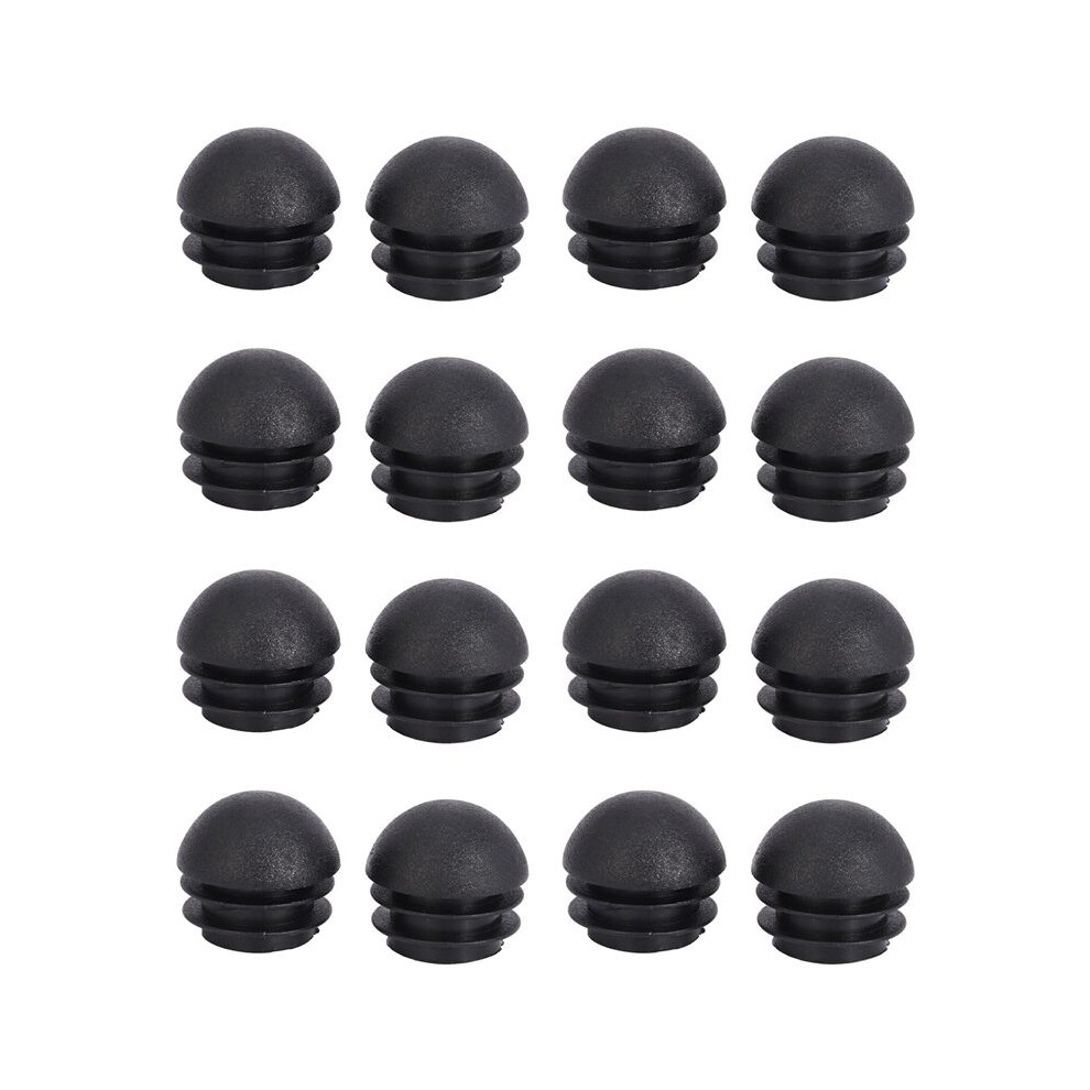 16 Pcs 25Mm Dia Plastic Round Tube Inserts End Blanking Caps Black 6032614809797