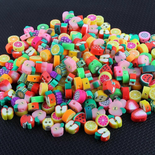 200pcs Multicolor Fruit Bead Set - Polymer Clay for DIY Jewelry 1