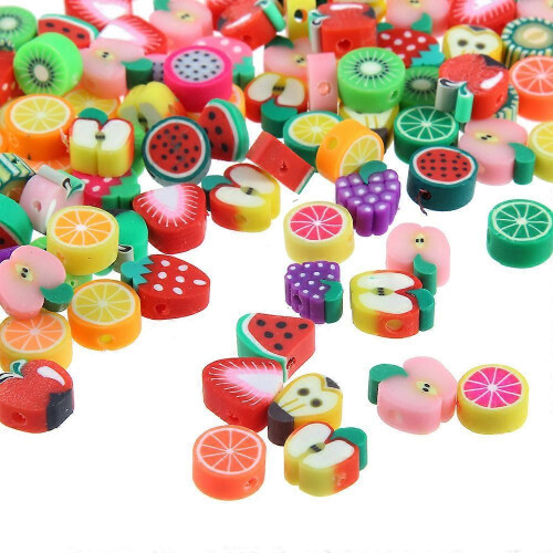 200pcs Multicolor Fruit Bead Set - Polymer Clay for DIY Jewelry 2