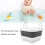 Foldable Bath Toy & Toiletry Storage Bin with Removable Base, Quick Drain, High Capacity, Cute Design – White/Black 6