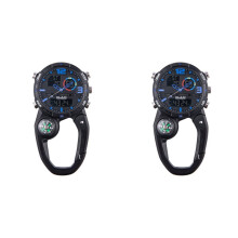 2X RoundScreen Outdoor Carabiner Watch with Compass Multi Functional Climbing Carabiner Watches,B