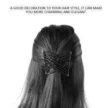 Black Beading Double Hair Slide Comb with Stretchable Design for Women & Girls