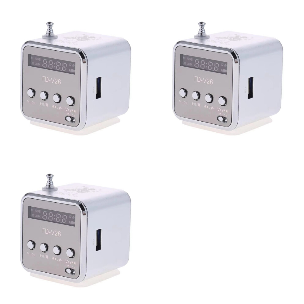 3X Td-V26 Portable Sound Speaker Support Tf Card Fm Radio Aux Stereo Music Player Speaker Light 6032343678930