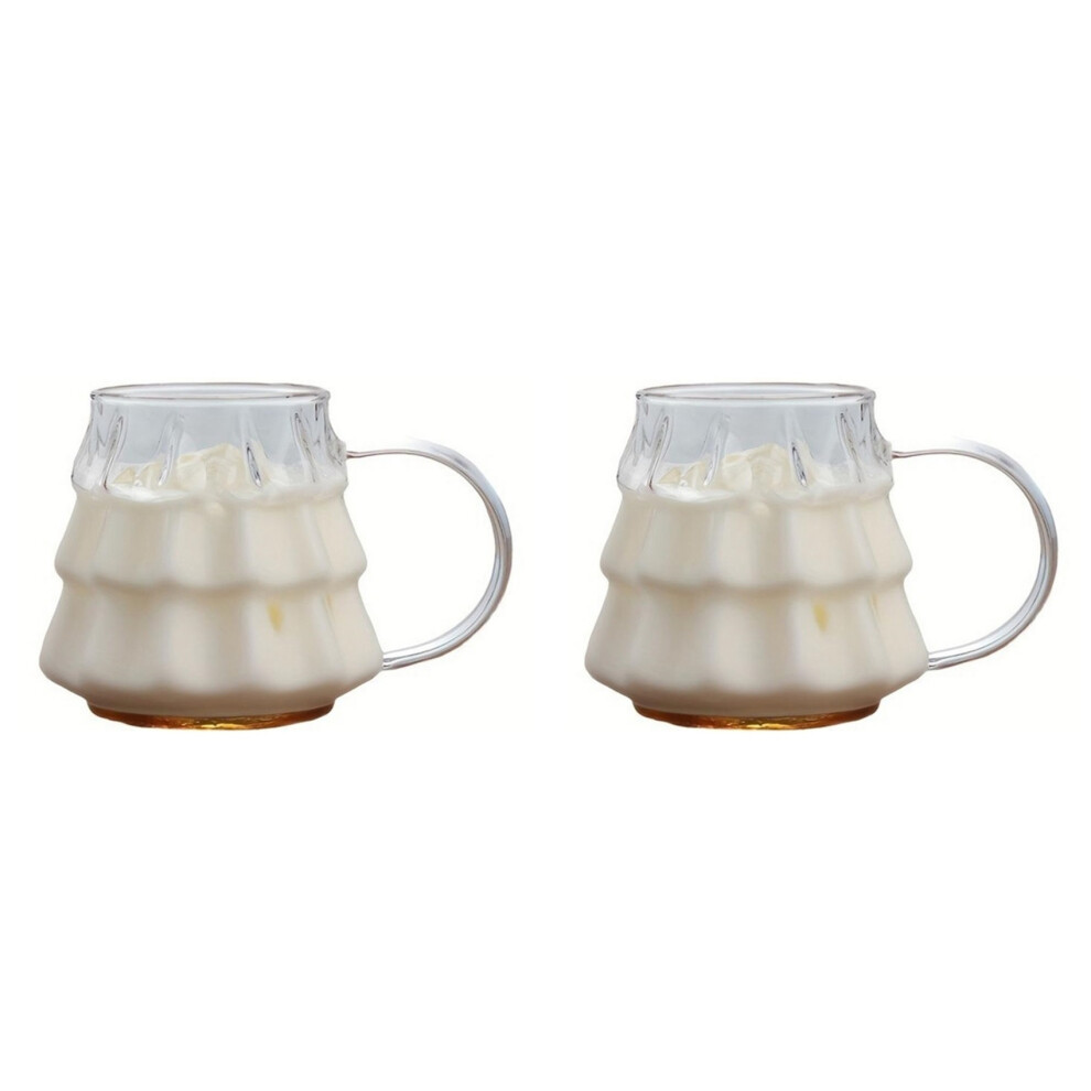 Semoic 2X Transparent Coffee Mug With Handle Christmas Tree Shape Milk Breakfast Glass Cup Kitchen Drinkware