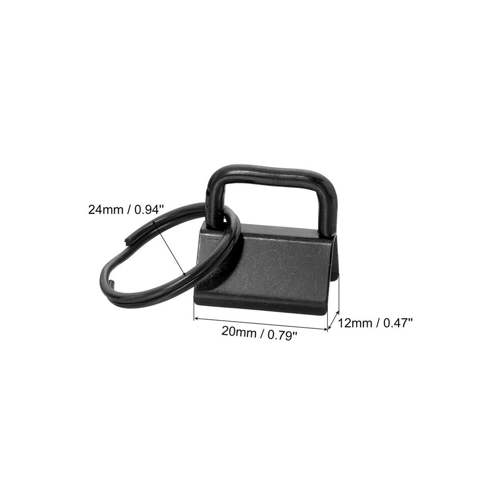 40Pcs Key Fob Hardware With Keychain Rings For Bag Webbing,Black 6031563861351