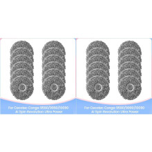 Lot de 24 Chiffons de Rechange pour Aspirateur pour Cecotec Conga 9590/9990/10090 AI Spin Revolution Ultra Power.