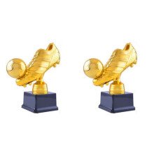 2X European Football Golden Boot Award Trophy Football Match Excellent Player Award Football Shoe Award Souvenirs 16cm