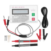 ESR-Condensatortester Test in Circuit Capaciteitsmeter met Testkabels Clip Batterij LCD-Scherm ESR-Meter Slimme Uitschakeling
