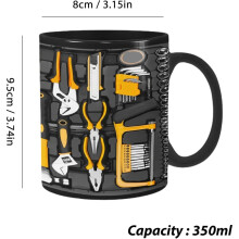 2X Funny Coffee Mug Ceramic Coffee Cup for Mechanics Large Mechanic Toolbox Coffee Cup for Beer,Whiskey, Wine, Water