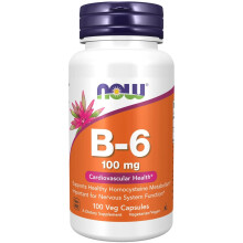 NOW Foods B6 100 mg 100 Capsules for Energy