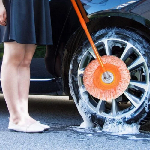 Wall Mop Cleaner with Long Handle, 180 Rotating Baseboard Tool, Microfiber Ceiling/Floor/Window/Car Duster 2
