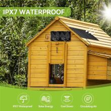 15W 12V Solar Exhaust Fan Ventilator Solar Panel Powered Fan Air Extractor with Dual Fan for Chicken House