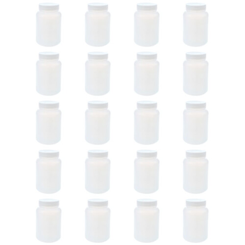 20X Laboratory Chemical Storage Case White Plastic Widemouth Bottle 500mL