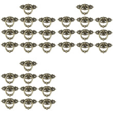 30Pcs Vintage Kitchen Cabinet Cupboard Dresser Door Drawer Ring Pull Handles Knobs (Antique Brass)