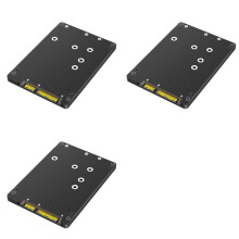 3X 2 in 1 Combine M.2 NGFF Key B & MSATA SSD to 2.5 SATA3 Adapter with Plastic Enclosure SSD Case Box