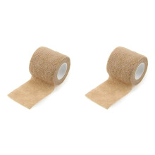 2X Sport Self Adhesive Elastic Bandage Wrap Tape for Knee Support Pads Finger Ankle Shoulder 5cm X 4.5M Light Brown