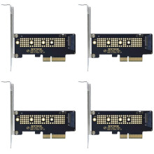 4X M.2 NVME SSD NGFF to PCIE 3.0 X4 Adapter PCIE M2 Riser Card Adapter Support 2230 2242 2260 2280 Size NVMe M.2 SSD