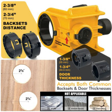 Door Lock Installation Kit, Door Lock Jig, Only for Wood Doors, Hole Saw Kit for Easy Lockset Installation Yellow