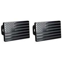 2X American Flag Hitch Cover- Metal USA Flag Trailer Hitch Cover-Patriotic Flag Plug Hitch Cover (Fits 2 Inch Receivers)