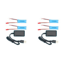 4 Baterías de 7,4 V 400 MAh con Cable USB para K969, K989, 284161,284131,284010 Piezas de Actualización de Coche RC