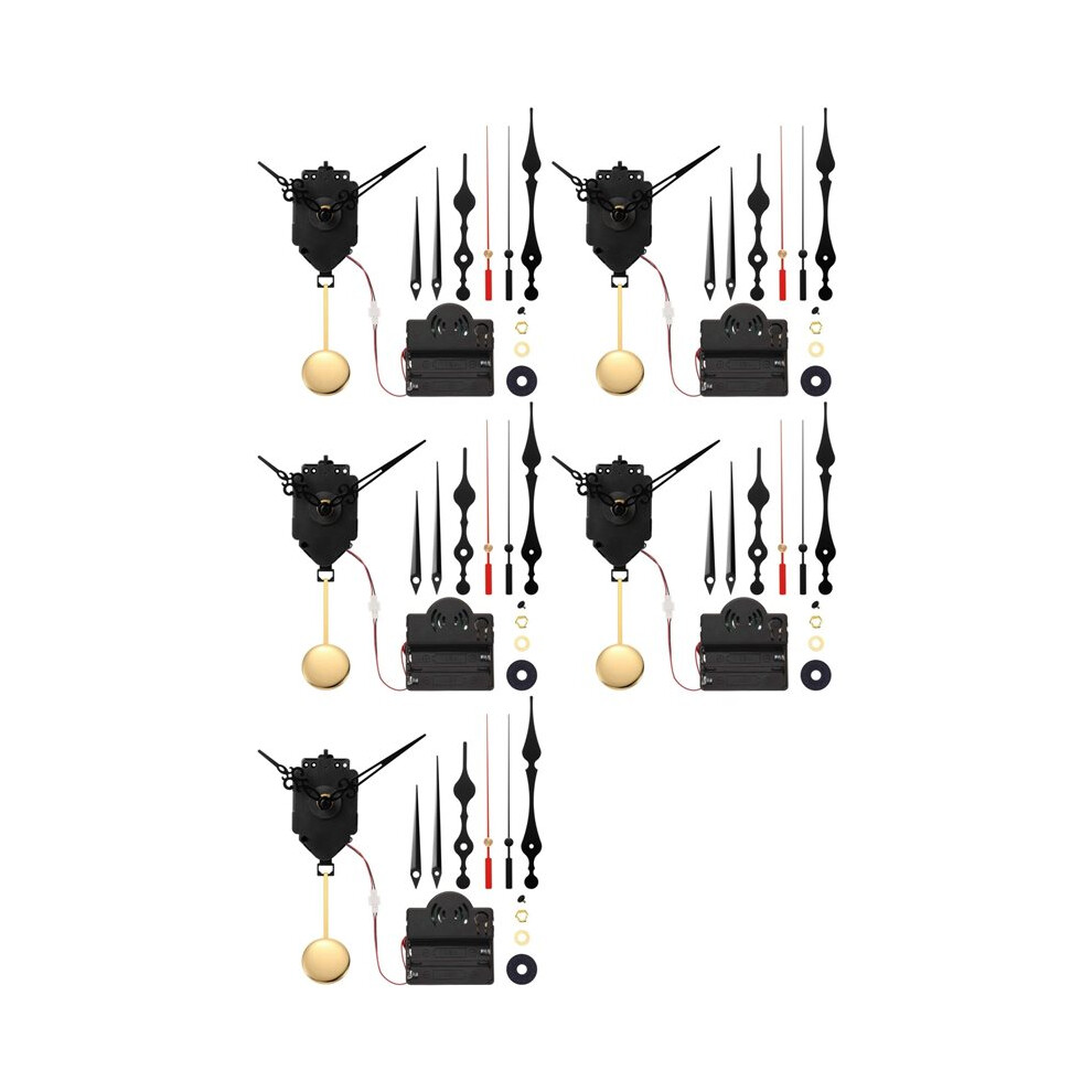 Semoic 5X Quartz Pendulum Trigger Clock Movement Chime Westminster Melody Mechanism Clock Kit With 15 Pairs Of Hands