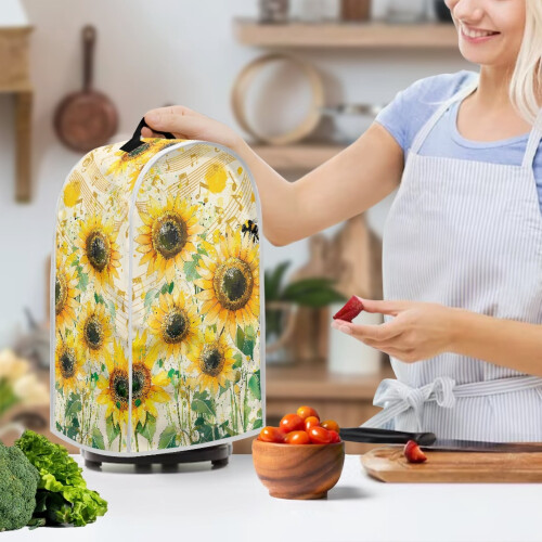 AntiSlip Polyester Dust Cover with Dustproof for Home Kitchen, Sunflower 2