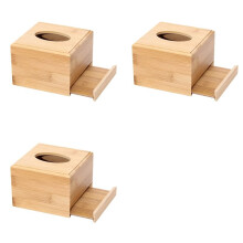 3X Rolle Quadratische Taschentuchbox Aus Holz, Seidenpapierhalter, Bauernhaus-Taschentuchbox, Badezimmer-Taschentuchhalter, Papierhandtuchhalter Aus