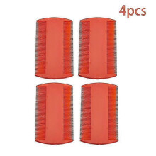(Orange) Plastic Double Sided Fine Tooth Head Lice Hair Pet Cat Dog Cleaning Supplies