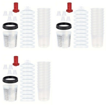 3X Vaso de Pintura Desechable de 600 Ml con Conector para Pulverizador, Vaso Mezclador de Pintura Tipo H/o, Pulverización Rápida, 16 X 1,5 mm,