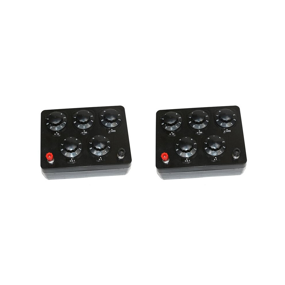 2X Black Resistance Box Variable Decade Resistor Resistance Box 0-9999.9 Ohm Physical And Electrical Experimental 6031501894687