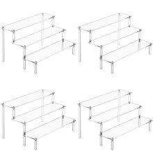 4X Acrylic Display Risers, Perfume Stand Organizer, Clear Acrylic Shelf Risers for Stands for Food, Tabletop Use