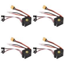 4X RC Hobby 60A ESC Geborstelde Motorsnelheidsregelaar met 2A BEC Hoogspanning 6-12V Borstel ESC voor RC Schip en RC Auto ESC,A