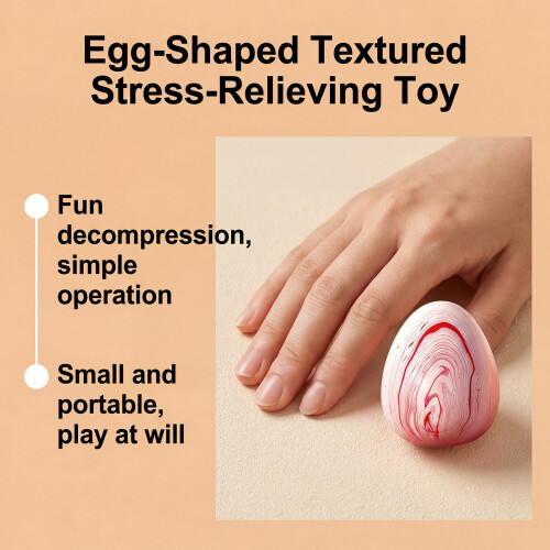 (Orange) Egg Marbling Decompression Toy, Stress Relief & Immersive Kneading Experience, Essential for Boredom 2