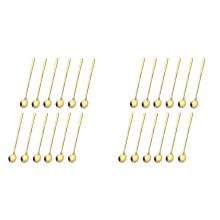24 Pcs Coffee Spoons Set Gold Tea Spoons Long Handle Stirring Spoons Coffee Rounded Stirring Spoon Honey Dessert Spoon