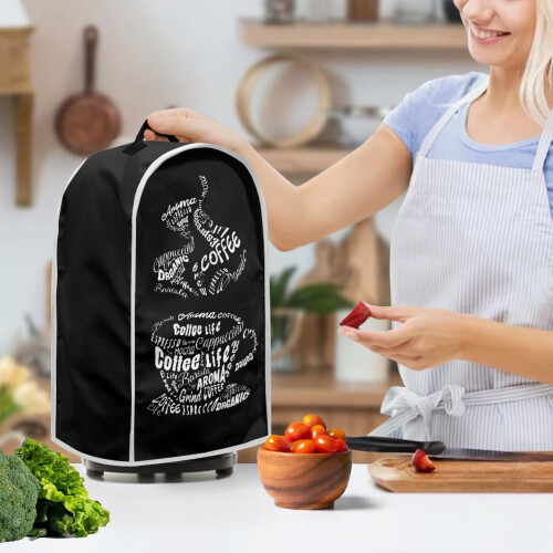 Coffee Pattern Design Dust Cover for Home Kitchen, Kitchen Counter Spill-Proof Fitted 2