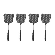 Mosquito and Fly Killing Plastic Fly Swatter Retractable Stainless Steel Rod (4 Pack)