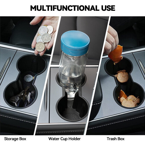 XUKEY Center Console Cup Holder Insert Slip Clip for Tesla 2