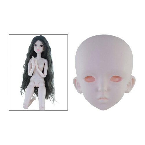 Cabeça de boneca BJD de 60 cm (24 polegadas) para artesanato e confecção de bonecas, ideal para maquiagem e confecção de bonecas BJD. 1